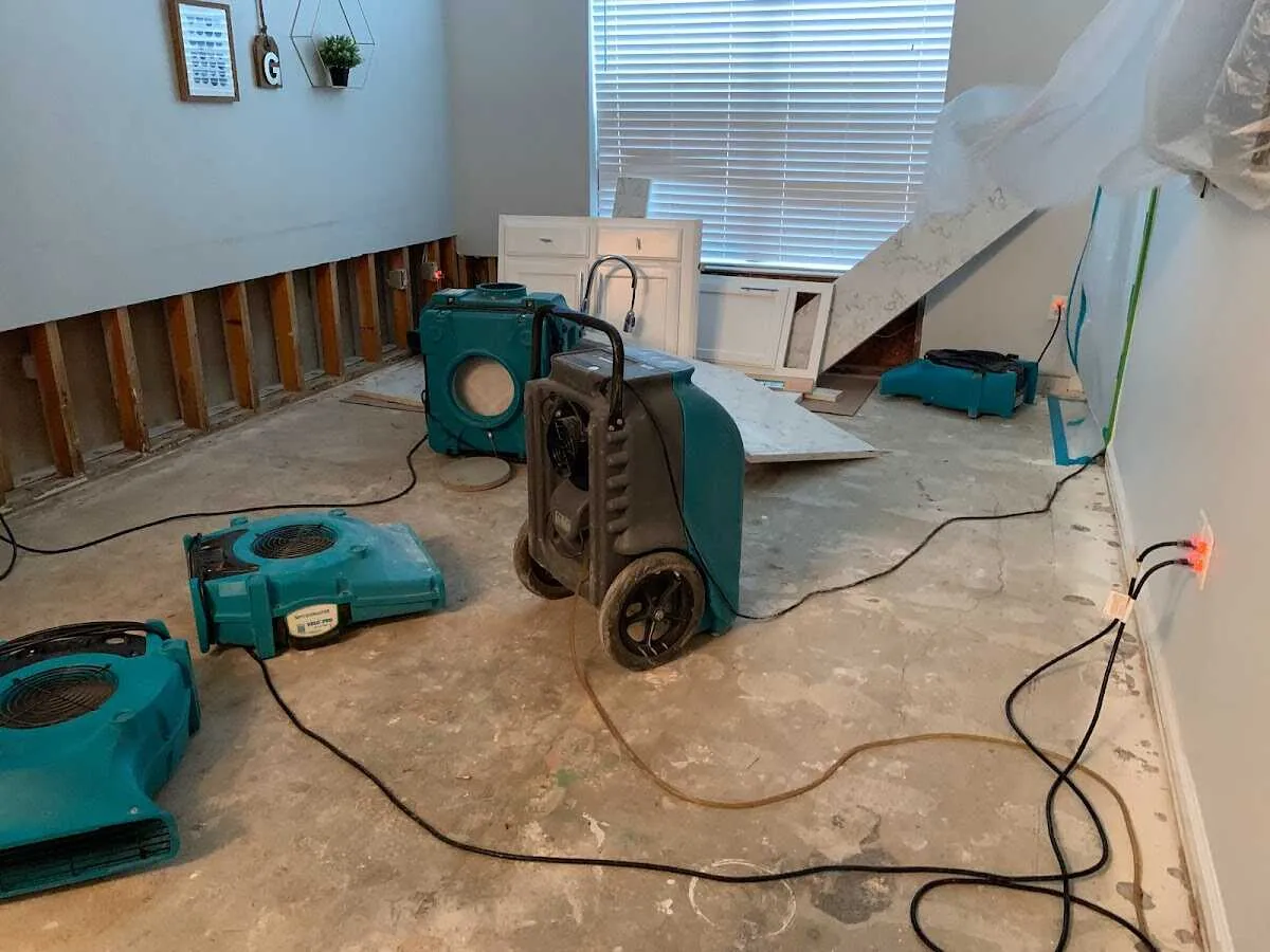 Dehumidifier in flood-cut room for Water Extraction & Removal in Peculiar